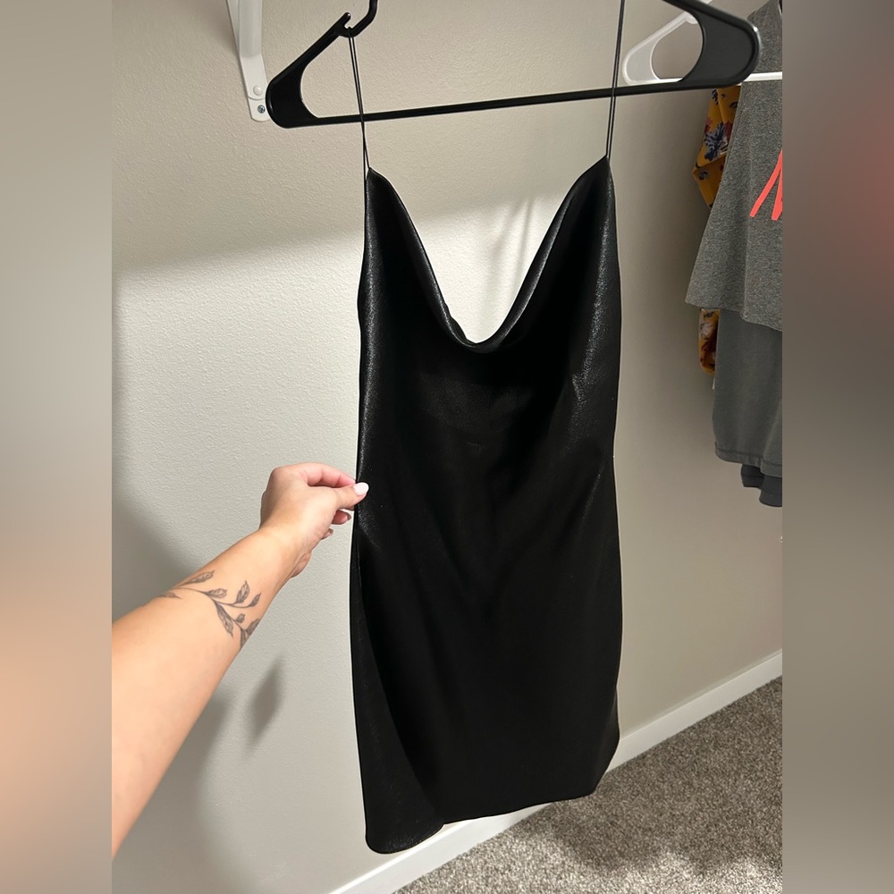 Satin Cowl Neck Slip Dress